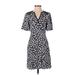 Rebecca Taylor Casual Dress - Wrap: Black Floral Dresses - Women's Size 00