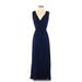Old Navy Cocktail Dress Plunge Sleeveless: Blue Solid Dresses - Women's Size Small