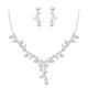 Ever Faith Wedding Fashion Jewelry Sets for Bride Bridesmaid, Glamour Cubic Zirconia White Simulated Pearl Bridal Necklace Earrings Set for Women