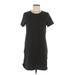 Madewell Casual Dress - Mini Crew Neck Short sleeves: Black Print Dresses - Women's Size Medium