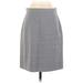 Ann Taylor Casual Pencil Skirt Knee Length: Gray Grid Bottoms - Women's Size 2