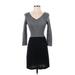 Mango Casual Dress - A-Line: Gray Print Dresses - Women's Size X-Small