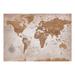 Longshore Tides Peel & Stick World Map Wall Mural - Brown World Map - Removable Wall Decals Vinyl in Brown/White | 115 W in | Wayfair