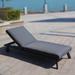 Latitude Run® Lois 80.7 In. W X 23.6 In. D X 29.8 In. H Outdoor Chaise Lounge w/ Dark Gray Cushion Metal in Black | Wayfair