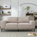 Wrought Studio™ Large Sofa, 74.8 Inch Linen Fabric Loveseat Couch Mid-Century Modern Upholstered Accent Couches Linen in Brown | Wayfair