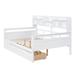 Latitude Run® Full Size Daybed, Wood Slat Support, w/ Bedside Shelf & Two Drawers in White | 49.4 H x 57.1 W x 79.1 D in | Wayfair