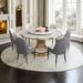 Everly Quinn Zanilah Round Dining Table Metal in White/Yellow | 29.5 H x 47.2 W x 47.2 D in | Wayfair 6FF7C41EC0004D0AB749465FCDADE2C2