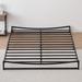 Ebern Designs 6 Inch Metal Platform Bed Frame Low Profile w/ Sturdy Steel Slats Support Metal in Black | 6 H x 77.7 W x 81.9 D in | Wayfair