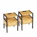 Bay Isle Home™ Afjal 1 - Drawer Metal Nightstand Wood/Metal in Black/Brown | 21.26 H x 15.75 W x 13.78 D in | Wayfair