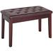 Winston Porter Nurith Faux Leather Flip Top Storage Bench Faux Leather/Wood/Leather in Gray/Brown | 19.75 H x 30 W x 14.25 D in | Wayfair