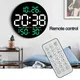 Horloge murale LED ronde avec télécommande réveil numérique gradation automatique température