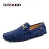 DEKABR Loafer Herren Handgefertigte Lederschuhe Schwarz Lässige Fahrwohnungen Blaue Slip-on-Mokassins Herrenschuhe Plus Größe 46 47 48