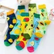 1 paar Mode 100% Baumwolle Frauen Glückliche Socken Nette Lustige Bunte Früchte Print Harajuku