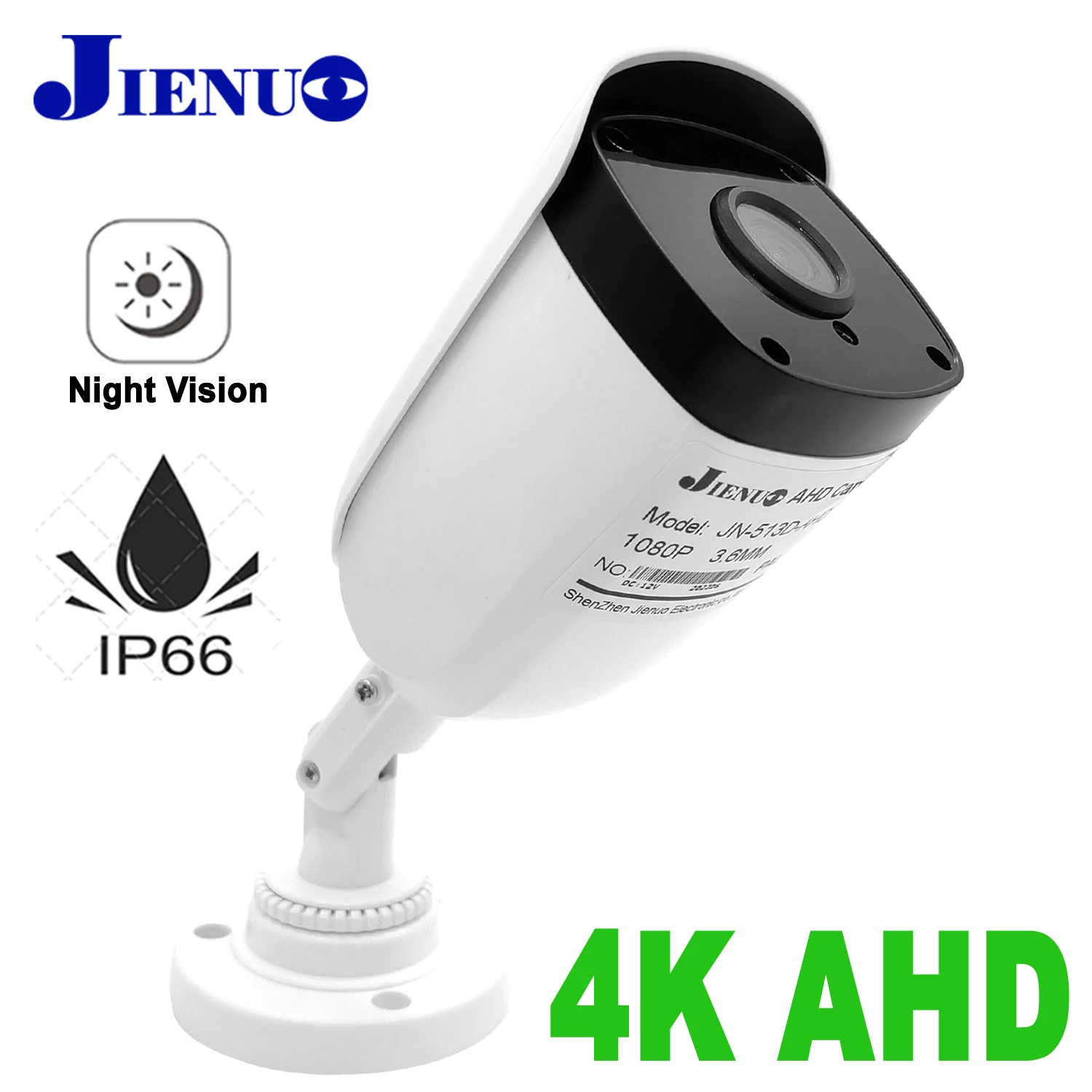 Jienuo ahd Kamera 5mp 4k hd im Freien wasserdicht 1080p High Definition CCTV Sicherheits überwachung Infrarot Nachtsicht ir Home Cam Image
