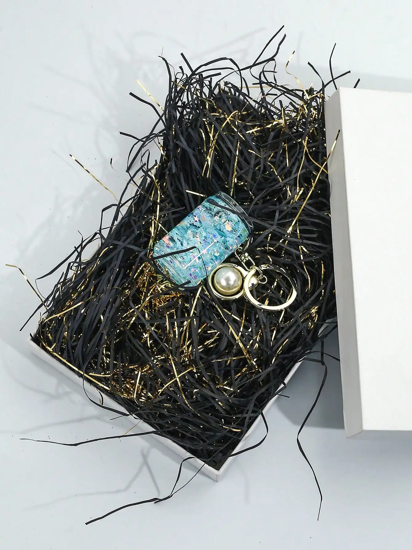 30g/Beutel Raffia schwarz goldene Seide Lafite Geschenkbox Füllung