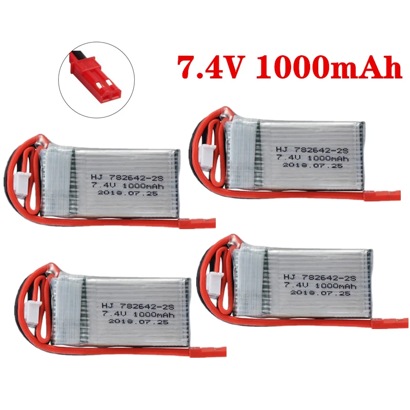 7,4 V 1000 mAh Lipo-Akku für Mjxrc X600 Upgrade 2s 1000 mAh 25c 782642 Lipo-Akku für Spielzeug, Fernbedienung, 7,4 V, Akku mit JST Image
