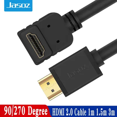 Jasoz HDMI-Kabel 4K HDMI 2.0-Kabel HDMI 90/270 Grad Winkeladapter für Apple TV PS4 Splitter Video Image