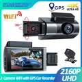 3 Objektiv Wifi Dash Cam für 3 0 Zoll Kamera Auto DVR 2160p UHD Kamera für Fahrzeug GPS Video