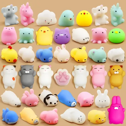 50 Stück Squishies Mochi Spielzeug Mini Kawaii Squishy Tiere Squeeze Stress abbau Spielzeug Ostern