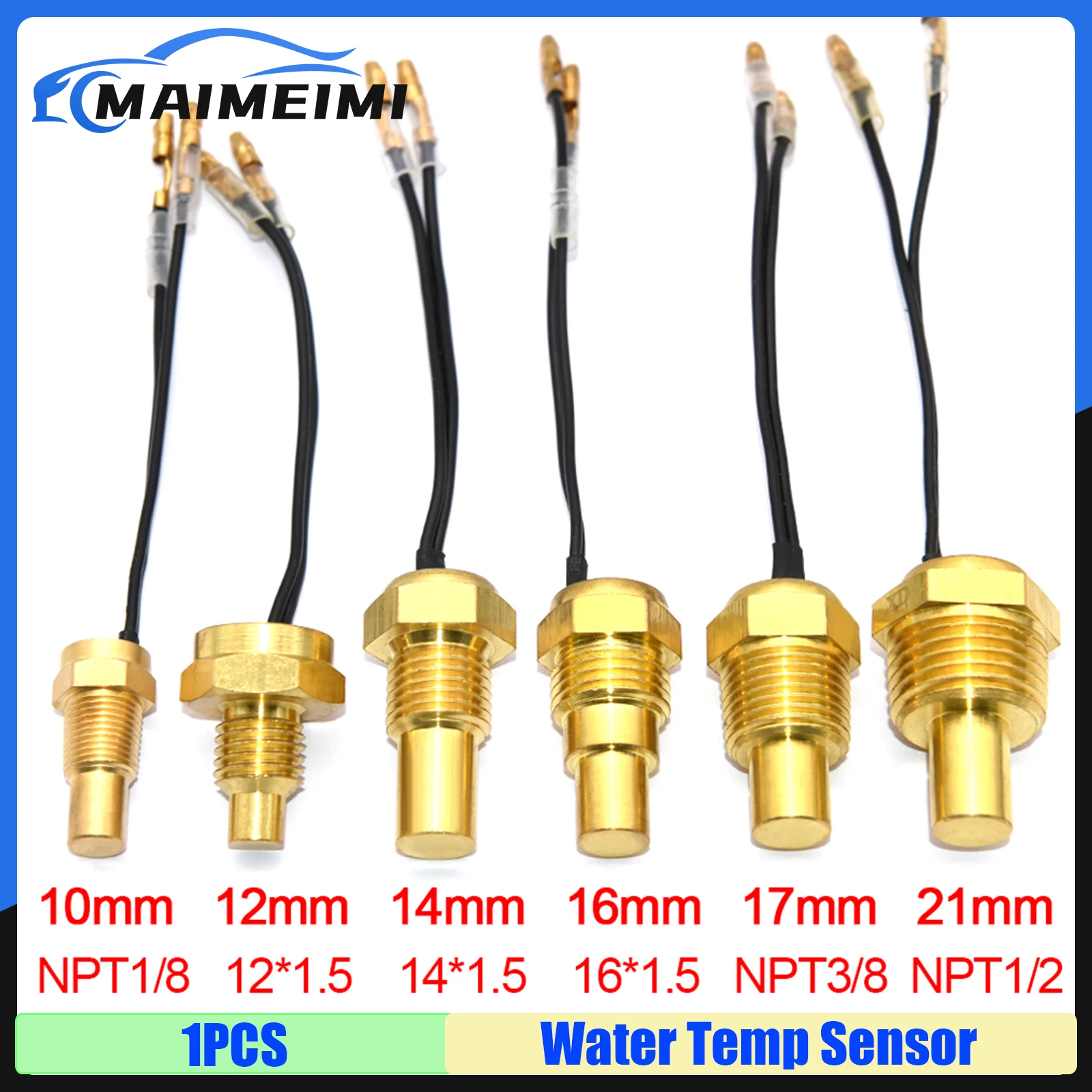 1PCS Wasser Temperatur Sensor für Gauge Wasser Temp Sensor 10mm 12mm 14mm 16mm 17mm 21mm Sensor 1/8NPT Angepasst Image