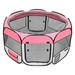 RUseeN 45 Portable Foldable 600D Oxford Cloth & Mesh Pet Playpen Fence with Eight Panels Pink