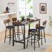 Bar Table Set with 4 Bar stools PU Soft seat with backrest