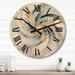 Designart "Fractal Flower Joy In Cosmic White VI" Fractals Oversized Wood Wall Clock