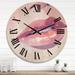 Designart "Pink Pastel Pout Lips I" Fashion Woman Oversized Wood Wall Clock