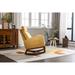 Modern Modern Accent Rocking Chair, Upholstered Glider Rocking Chair,Teddy Material Comfort Arm Rocker with Side Pocket
