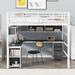 Multi-Functional Full Size Metal Loft Bed with Desk,Shelves,Drawers,2 Colors