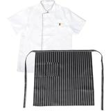 1 set of Restaurant Chef Apron Short Sleeve Chef Clothes Chefs Apron Unisex Chef Coat