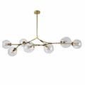 AFANQI Glass Globe Sputnik Chandelier Gold 7-Light Dining Room Light Fixture Adjustable Hanging Chandelier for Dinning Room Living Room Bedroom