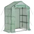 BULYAXIA Greenhouse for Outdoors Greenhouse Plastic Mini Greenhouse Kit Indoor Small Portable Greenhouse 4.9 L x 2.4 W x6.4 H Plant Shelves Tomato Canopy Winter Walk-in Green House for Patio