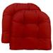 RSH DÃ©cor Indoor Outdoor Set of 2 U-Shape Wicker Tufted Seat Cushions - Patio Weather Resistant ~ Choose Color & Size (Red 21 x 21 )