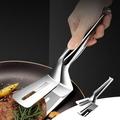 Stainless Steel Kitchen Cooking Tongs Clip Multifunctional Spatula Pliers for Steak Fish Bread Hamburger BBQ Frying Pancake Egg Pies Pizza