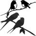 Iron Tree Plugin Garden Wall Art Signs Outdoor Decorations Statues Black Leaves with Birds 2 Pcs