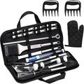 Kitchen Gadgets Ozmmyan Barbecue Tool 25 Piece Oxford Cloth Bag BBQ Stainless Steel Portable Set Outdoor Barbecue Tool Set Clearance