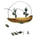 Miyuadkai Wind Chimes Clearance Fishing Man Wind Chime Spoon Fish Sculptures Windchime indoor Outdoor Home Garden Decor Hanging Ornament Gifts Wind Chime Supplies Wind Chime Stand Home Decor C