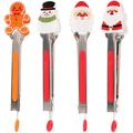 Stainless Steel Food Clips Silicone Mini Tongs Kitchen Utensils Bbq Christmas Child 4 Pcs