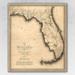 20" X 24" C1823 Early Map Of Florida Vintage Poster Wall Art