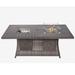 Gray Wicker Outdoor Gas Fire Pit Table with Ice Bucket