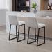 2PCS Low Bar Stools Bar Chairs,Upholstered PU Kitchen Breakfast Bar Stools with Footrest Modern