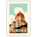 Florence Italy - Santa Maria del Fiore Cathedral the Duomo of Florence - Vintage Travel Poster c.1930 - Master Art Print (Unframed) 12in x 18in