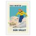 Sun Valley Idaho - This Winter Skiing - Bald Mountain â€œBaldyâ€� - Vintage Travel Poster c.1939 - Fine Art Rolled Canvas Print 27in x 40in