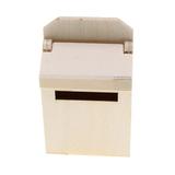 Miniature Blank Mail Box House Mini Mail Box Miniature Wooden Flip Mailbox Model