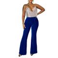 Posijego Women Velvet Flare Pants Vintage High Waist Bell Bottom Trousers Women s Wide Leg Velour Long Pants