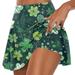 KANY Clover Print Green Skirt Women Women s Fashion St Patrick Printed Casual Sports Fitness Running Yoga Tennis Skirt Pleated Short Skirt Shorts Half Skirt Green Skirts For Women Dark Green/4XL