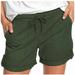 Midsumdr Shorts for Women Solid Color Drawsting Hiking Golf Shorts with Pockets High Waist Stretch Casual Summer Cargo Shorts for Women