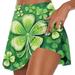 KANY Clover Print Green Skirt Women Women s Fashion St Patrick Printed Casual Sports Fitness Running Yoga Tennis Skirt Pleated Short Skirt Shorts Half Skirt Green Skirts For Women Green/XXL