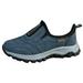 ZIZOCWA Outdoor Platform Walking Shoes for Women 2024 Spring Slip On Soft Soled Casual Running Shoes Suede Wide Width Tennis Shoes Blue Size9.5